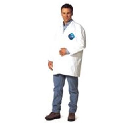 DUPONT Dupont 251-TY211S-L Tyvek Lab Coats No Pockets Knee Length; Large; Tyvek Lab Coat 251-TY211S-L